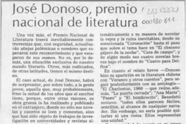 José Donoso, Premio Nacional de Literatura  [artículo] Hugo Rolando Cortés.