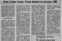 Roque Esteban Scarpa: Premio Nacional de Literatura 1980.