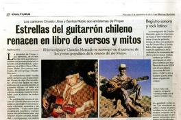 Estrellas del guitarrón chileno renacen en libro de versos y mitos [artículo] Fabián Llanca.