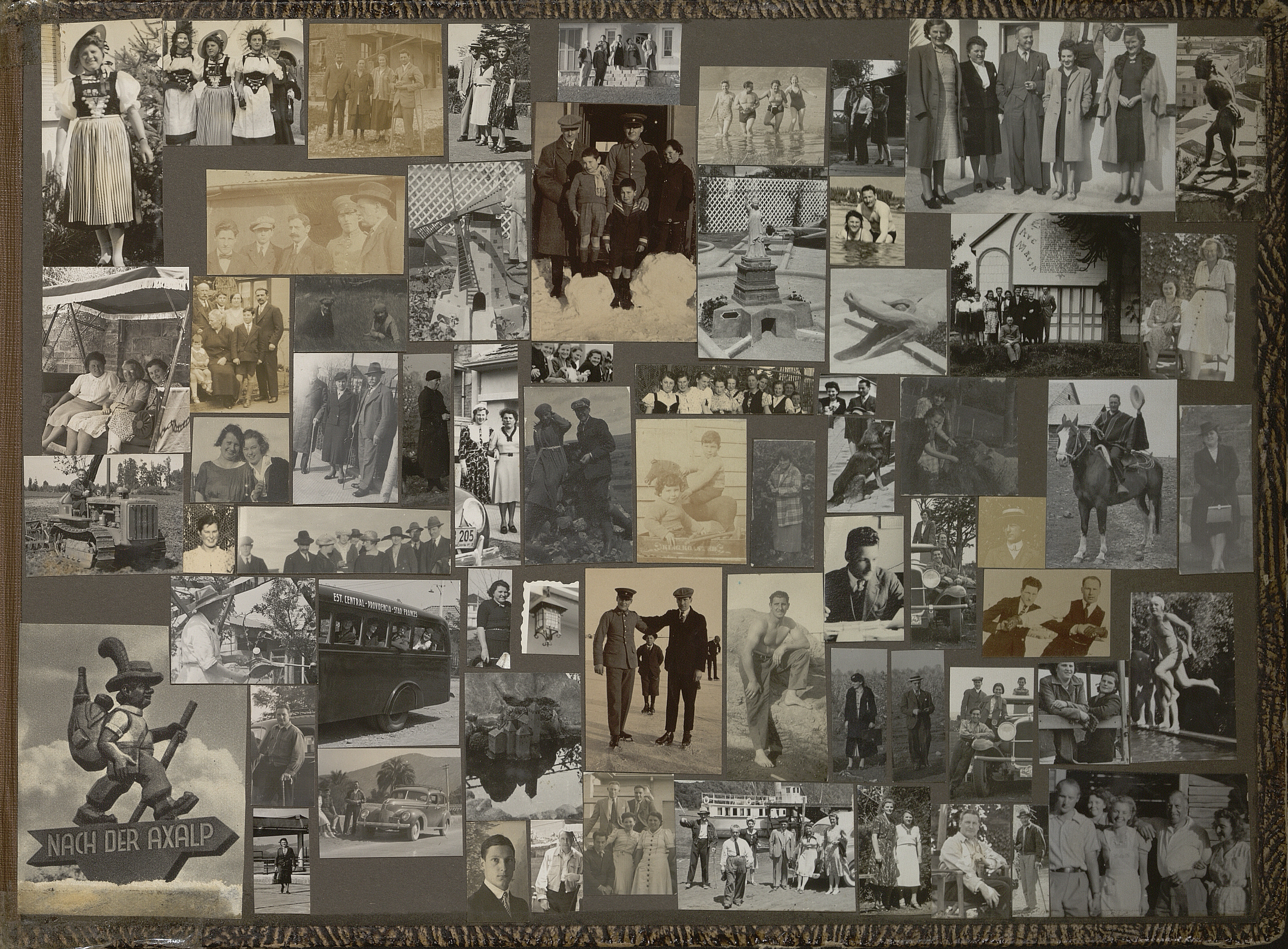 Collage de fotografías en página final de un álbum