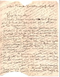 [Carta], 1929 ago. Chile <a> Vicente Huidobro, Paris, Francia