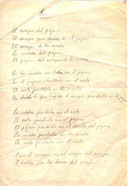En  <manuscrito> Vicente Huidobro.