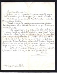 [Carta], 1934 feb. 7 Llolleo, Chile <a> Vicente Huidobro, Santiago, Chile