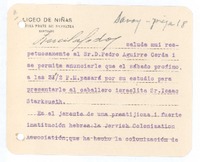 [Carta, 1921 nov. 4 Santiago, Chile <a> Pedro Aguirre Cerda, Chile