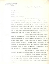 [Carta], 1932 mayo 12 Santiago, Chile <a> Gabriela Mistral