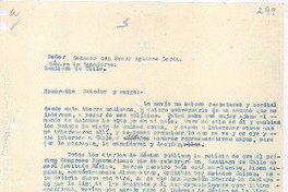 [Carta], 1922 oct. 3 México <a> Pedro Aguirre Cerda, Chile