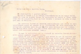 [Carta], 1925 dic. 7 La Serena, Chile <a> Pedro Aguirre Cerda, Chile