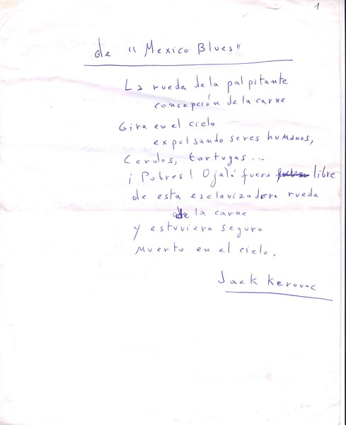 Mèxico Blues ; Espejo de la luna  [manuscrito] Jorge Teillier.