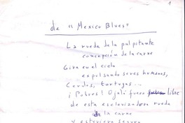 Mèxico Blues ; Espejo de la luna  [manuscrito] Jorge Teillier.