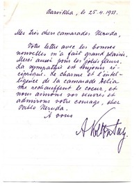 [Carta], 1951 mayo 25 Barvikha [a] Pablo Neruda