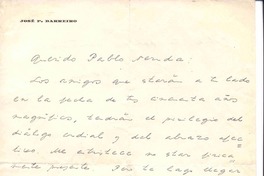 [Carta, 1954] jul. 10 Buenos Aires, Argentina [a] Pablo Neruda  [manuscrito] José P. Barreiro.