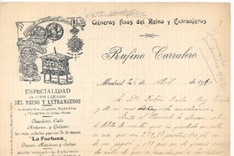 [Carta], 1910 abril 26 Madrid, España <a> Rubén Darío