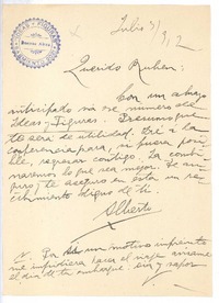[Carta], 1912 jul. 3 Buenos Aires, Argentina <a> Rubén Darío