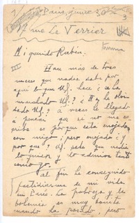 [Carta], c.1900 jun. 30 Paris, Francia <a> Rubén Darío
