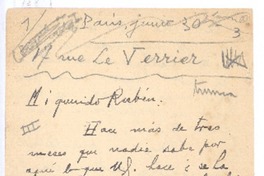 [Carta], c.1900 jun. 30 Paris, Francia <a> Rubén Darío