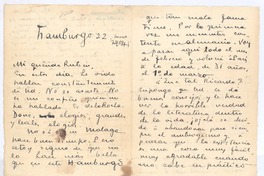 [Carta], 1904 ene. 22 Hamburgo <a> Rubén Darío