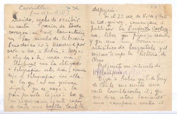 [Carta], c.1900 Francia? <a un amigo>