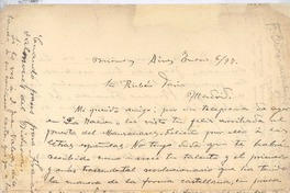 [Carta], 1892 ene. 6 Buenos Aires, Argentina <a> Rubén Darío