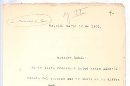[Carta], 1902 mar. 19 Madrid, España <a> Rubén Darío