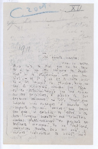 [Carta], 1911 Paris, Francia <a> Rubén Darío