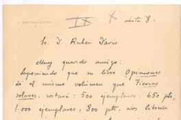 [Carta], c.1907 Madrid, España <a> Rubén Darío