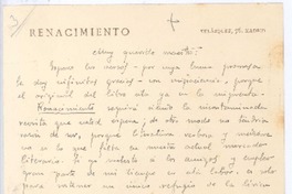 [Carta], c.1912 Madrid, España <a> Rubén Darío