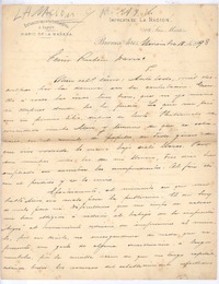 [Carta], 1893 nov. 18 Buenos Aires, Argentina <a> Rubén Darío
