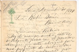 [Carta], 1894 nov. 30 Lima, Perú <a> Rubén Darío