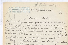 [Carta], 1907 sep. 25 Madrid, España <a> Rubén Darío