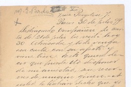 [Carta], 1899 jul. 30 Paris, Francia <a> Rubén Darío