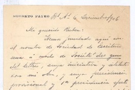 [Carta], 1906 dic. 6 Buenos Aires, Argentina <a> Rubén Darío