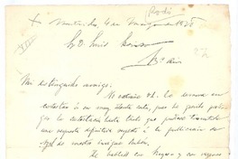 [Carta], 1890? mar. 4 Montevideo, Uruguay <a> Luis Berisso