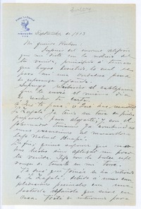 [Carta], 1913 septiembre, Neuquén, Argentina <a> Rubén Darío