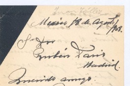 [Carta], 1908 ago. 18 México <a> Rubén Darío