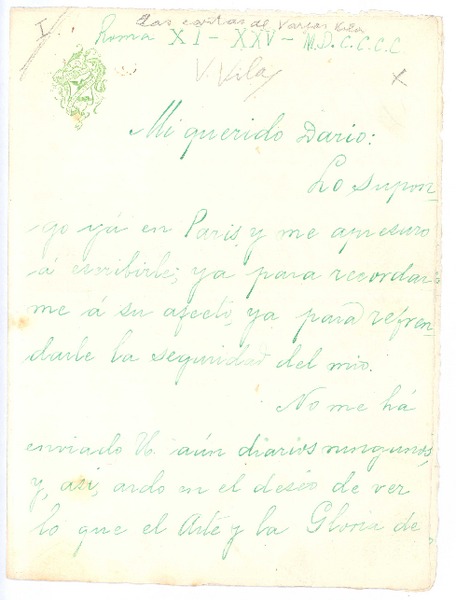 [Carta], 1900 nov. 25 Roma, Italia <a> Rubén Darío