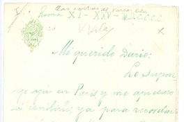 [Carta], 1900 nov. 25 Roma, Italia <a> Rubén Darío