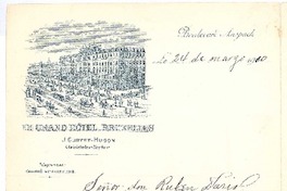 [Carta], 1910 mar. 24 Bruselas, Bélgica <a> Rubén Darío