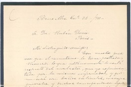 [Carta], 1911 ene. 28 Bruselas, Bélgica <a> Rubén Darío