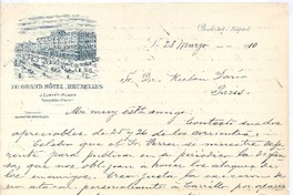 [Carta], 1910 mar. 28 Bruselas, Bélgica <a> Rubén Darío