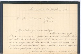 [Carta], 1910 nov. 28 Bruselas, Bélgica <a> Rubén Darío