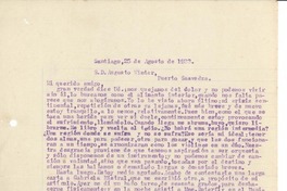[Carta] 1923 ago. 25 Santiago, Chile [a] Augusto Winter