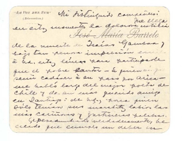 [Carta] 1904 jul. 26 Tacna [a] Manuel Magallanes Moure