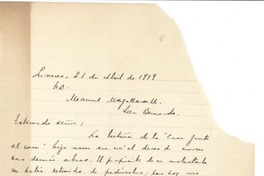 [Carta] 1919 abr. 21, Linares, Chile [a] Manuel Magallanes Moure