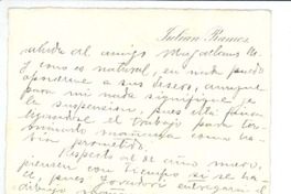 [Carta] 1909 dic. 7, Santiago, Chile [a] Manuel Magallanes Moure