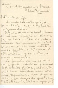 [Carta] c. 1920, Santiago, Chile [a] Manuel Magallanes Moure