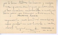[Tarjeta, entre 1900 y 1910] Madrid, España <a> Guillermo Labarca Hubertson