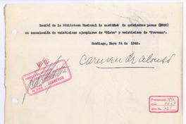 [Recibo], 1940 may. 24 Santiago, Chile <a> Biblioteca Nacional de Chile