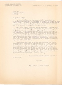 [Carta, entre 1948 y 1951] oct. 25 Buenos Aires, Argentina <a> Eduardo Barrios