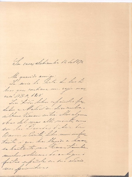 [Carta], 1874 sep. 14 Santiago, Chile <a> Biblioteca Nacional de Chile