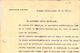 [Carta] 1933 jun. 19, Buenos Aires [al] Señor Errázuriz